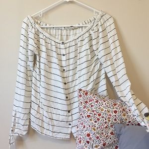 Off shoulder Roxy striped top